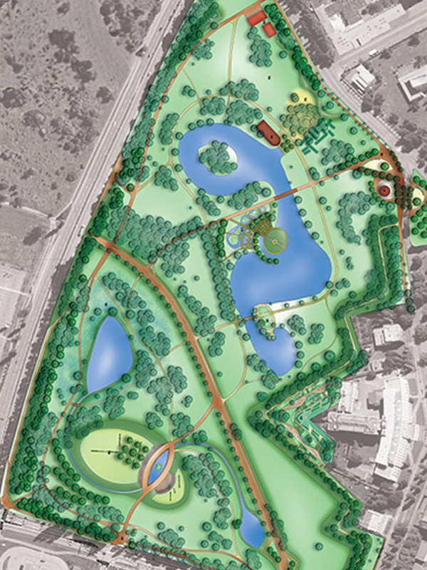 Master plan of Šimkovy sady park in Hradec Králové